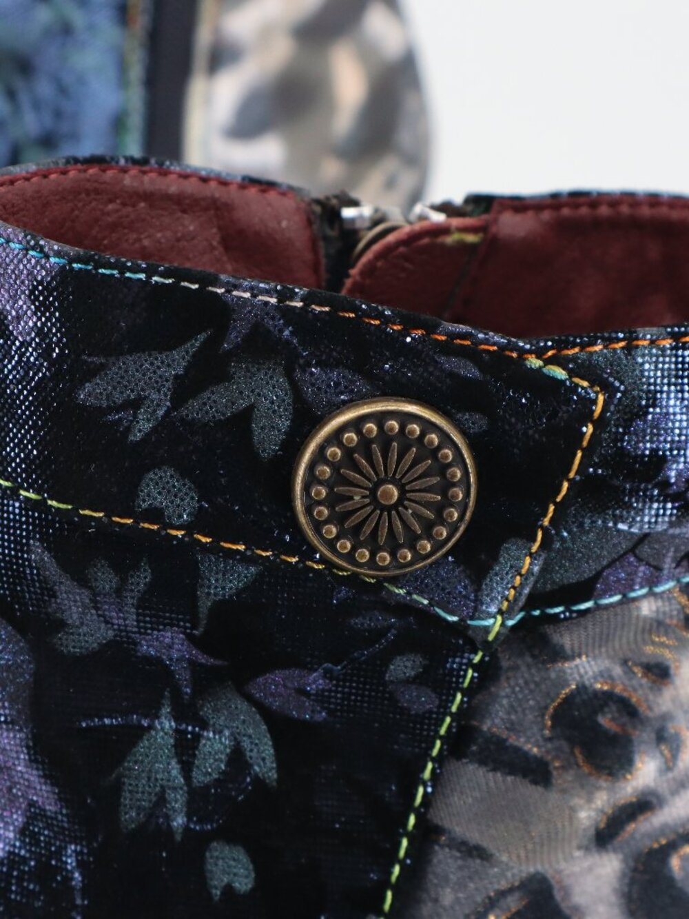 L’Artiste Dessa Hand Painted Leather Leopard Floral Booties EU 39 US 8.5 - Picture 9 of 12